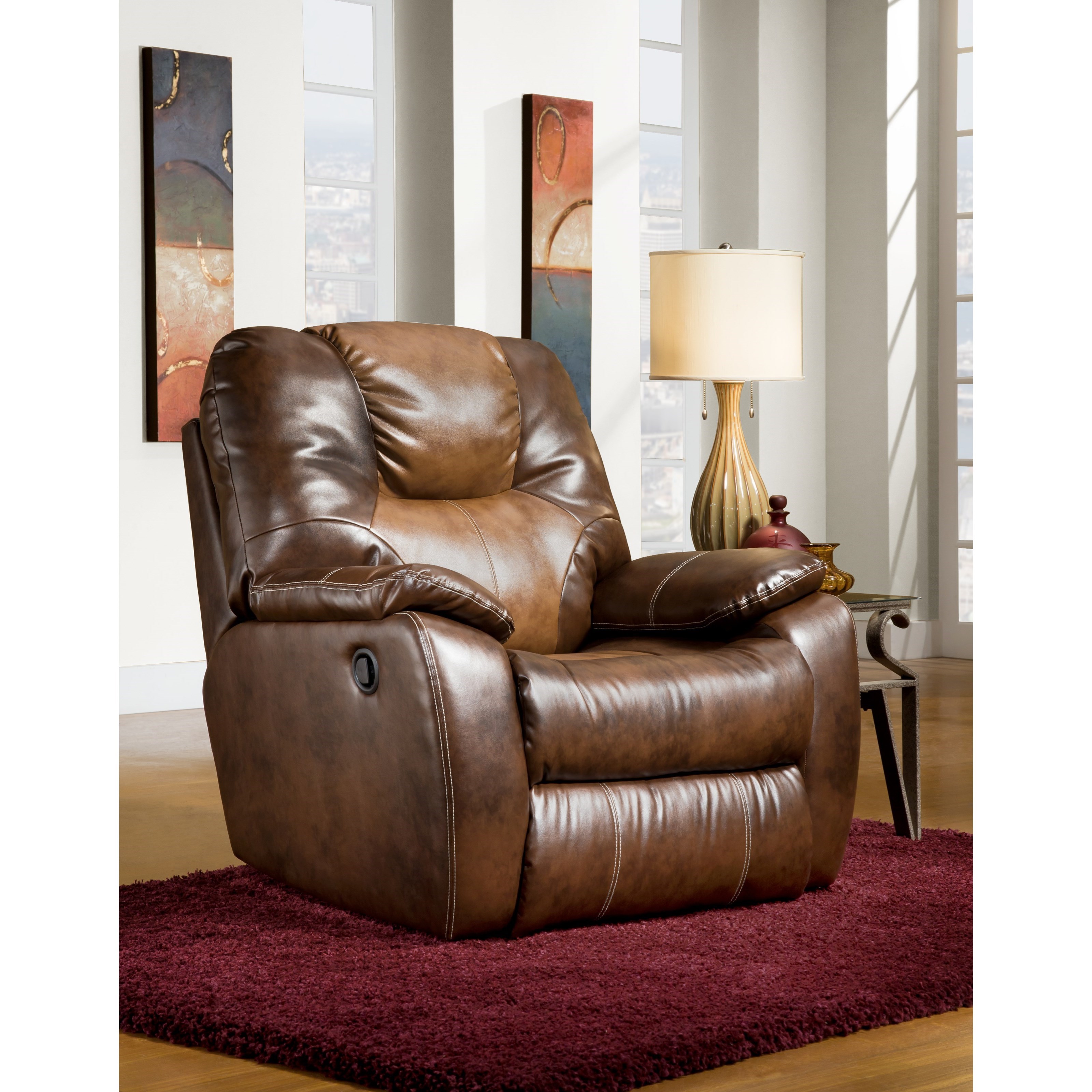Allen park outlet leather rocker recliner